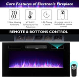 Breezestival Fireplace TV Stand with Two Hinged Doors for TVs UP to 80", Modern Electric Fireplace Entertainment Center with LED Lights & Storage Cabinets, TV Stand for Living Room 70" Black 21007BK Breezestival