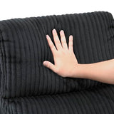 Lexicon Modern Swivel Glider Recliner Chair, Nursery Glider, Corduroy Fabric Upholstery Recliner with 2 Lumbar Pillows, Manual Reclining Sofa Chair for Living Room/Office/Apartment, Black Lexicon