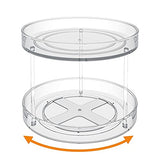 VAEHOLD 2 Tier Lazy Susan Turntable Spice Rack Organizer for Kitchen Cabinet, Farmhouse Tiered Tray Decorative Trays for Fruit, Snacks - Organizer for Cupboard, Pantry, Bathroom, Table VAEHOLD