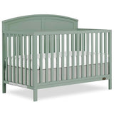 Dream On Me Storybrooke 5-in-1 Convertible Full-Size Baby Crib, GreenGuard Gold & BSA Certified, Convert to Toddler, Day & Full-Size Bed Sustainable Pinewood, 3 Mattress Height Settings - Meadow Green