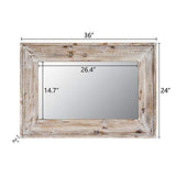 EMAISON 36 X 24 inch Wall Mount Wood Frame Bathroom Vanity Mirror Rustic Horizontal/Vertical Rectangle Mirror for Over Sink, Bedroom, Farmhouse Home EMAISON