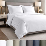 California Design Den Certified 100% Egyptian Cotton Sheets Queen Size Bed Set - Lightweight & Crisp Percale Queen Sheet Set Deep Pocket, Durable Luxury Bedding - White California Design Den