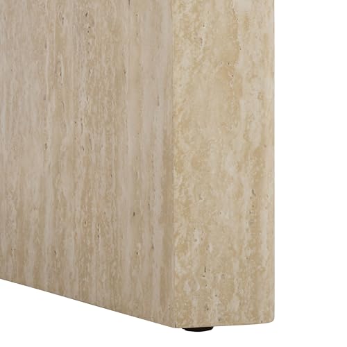 SAFAVIEH Home Collection - Woodrow Faux Travertine Console Table, Minimalist Modern Entryway Accent (CNS7005B) SAFAVIEH