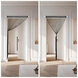 4 Pieces Glitter String Curtains Doorway Beads Curtains, 39 x 79 Inch Hanging Fringe Hippie Room Divider Door String Curtain Boho Doors Tassel for Doorways, Windows, Closet, Privacy Decor (Black) VavoStocks