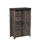 T4TREAM 5 Drawers Dresser for Bedroom w/Sliding Barn Door, Farmhouse Modern Tall Dresser 5 Chest of Drawers, Storage Organizer Dresser for Bedroom, Hallway, Living Room, Kids Room, Dark Rustic Oak T4TREAM
