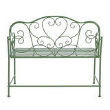 Christopher Knight Home Layon Iron Outdoor Bench, Patio Loveseat for 2 People, Durable Garden Bench with Floral Pattern Backrest, Slatted Seat for Park/Yard, Spacious Outdoor Seating, Matte Green Christopher Knight Home