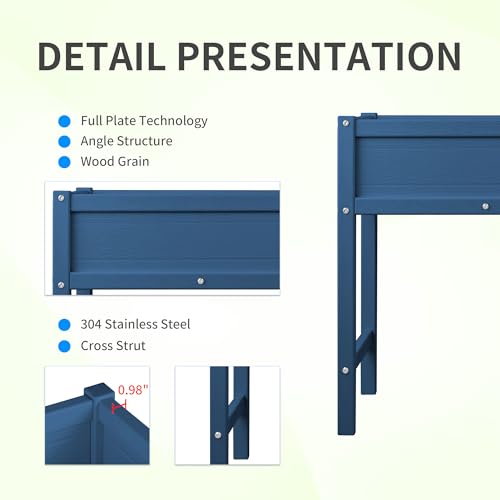 KETOYARK Raised Garden Planting Bed with Legs,HDPE Elevated Planter Box Rot-Resistant and Non-Cracking for Herb Vegetable Flower with Drainage Hole Outdoors/Indoors Planter Raised Beds,Navy KETOYARK
