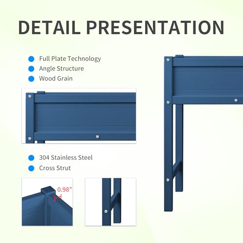 KETOYARK Raised Garden Planting Bed with Legs,HDPE Elevated Planter Box Rot-Resistant and Non-Cracking for Herb Vegetable Flower with Drainage Hole Outdoors/Indoors Planter Raised Beds,Navy - WoodArtSupply