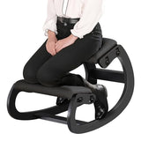 Predawn Adjustable Ergonomic Kneeling Chair – Custom Height Rocking Posture Stool with Thick Cushions, Solid Wood Frame, Knee Support Seat for Adults, Office or Meditation Use (Onyx Black) Predawn
