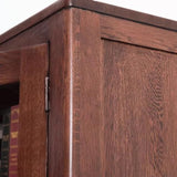 LUNIZ Solid Oak Bookshelf with Glass Door - Stylish Storage Rack for Home and Study LUNIZ