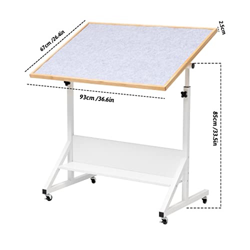 Tektalk Jigsaw Puzzle Table with Angle & Height Adjustment，Puzzle Board with Cover，Puzzle Easel Tilting Table with Legs, Enclosed with 4 Roller Wheels, for Up to 1500 Pieces