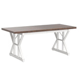 Tribesigns 70.8-Inch Executive Desk, Large Computer Office Desk Workstation, Modern Simple Style Laptop Desk Study Writing Table Business Furniture for Home Office (Brown/White, 70.8 Inch) Tribesigns