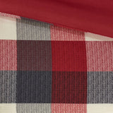 7 Piece Herringbone Comforter Set Red King