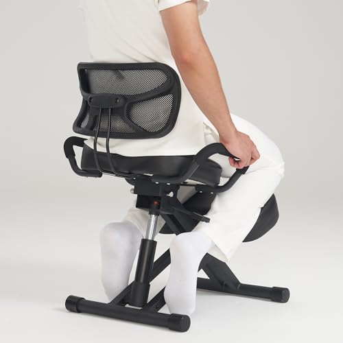 Master Massage Ergonomic Kneeling Chair with Back Support for Office -Posture Chair with Angled Seat and Backrest for Home and Office-Posture Correction Stool-Improve Your Posture Master Massage Equipment