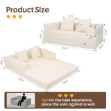 COMAX Futon Sofa Bed, 4‑in‑1 Convertible Sofa Bed, Folding Boneless Couches for Living Room, Fold Out Small Foldable Loveseat Floor Sleeper Comfy Mattress Lounge Space‑Saving, Beige COMAX