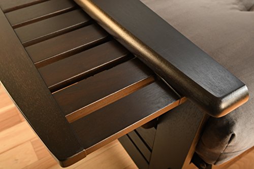 Kodiak Furniture Phoenix Queen Size Futon Set in Butternut Finish, Suede Black Kodiak Furniture