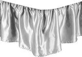 Divine Bedding Queen Size Dust Ruffle Bed Skirt with Split Corner Silk Satin 1Pc Bed Skirt 14'' Inch Drop Luxurious & Soft!! Premium Quality (Queen Size 60''x80'', Silver Grey) Divine Bedding