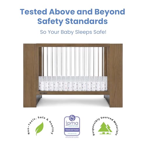 Delta Children Aerin 4-in-1 Convertible Crib - Greenguard Gold Certified, Aged Oak - WoodArtSupply