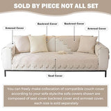 XSlive Cotton Quilted Dog Couch Cover for Sofa Farmhouse Rustic Embroidery Sectional Couch Cover Soft Anti-Slip Sofa Slipcover Furniture Protector for Kids, Pets (Khaki,28"x28") XSlive