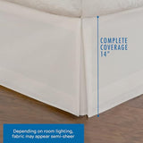 Fresh Ideas Bedding Tailored Bedskirt, Classic 14” Drop Length, Pleated Styling, King, White, (Model: FRE20114WHIT04) FRESH IDEAS