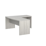 Bush Furniture L Shape Desk with Wire Management | Echo Collection Corner Bow Front Table for Home Office with Quick-to-Assemble Hardware, 72W, Gray Sand Bush Business Furniture