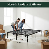 Full Size Bed Frame, 14 Inch Metal Platform Bed Frames with Heavy Duty Steel Slat Support, No Box Spring Needed, Easy Assembly, Under Bed Storage SageNest