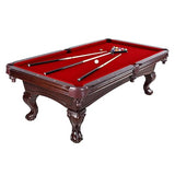 Hathaway Augusta 8-ft Pool Table Pool Table for Family Game Rooms with Burgundy Felt, 57-in Cues, Balls, Brush and Chalk - Mahogany Finish,Maple Hathaway