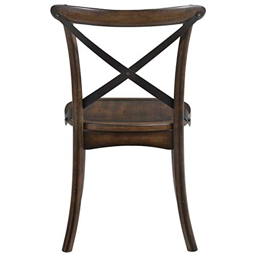 Acme Kaelyn Wooden Side Chair in Dark Oak and Black Set of 2 - WoodArtSupply