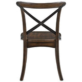 Acme Kaelyn Wooden Side Chair in Dark Oak and Black Set of 2 Acme