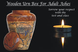 Handmade Wooden Urn Box for Addult Ashes | Wood Cremation Urns for Male and Female | Decorative Urns | Funeral Urns | Burial Urns (12 x 8 x 8), Brown, IU - 436 Solid Wood Handicrafts