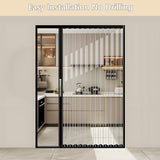 Interior Accordion Folding Door, No Drilling Retractable Sliding Doors with Lock, Customize Room Divider for Bathroom Closet Kitchen Patio, Aluminum Frame and Acrylic Panel CESOFWE