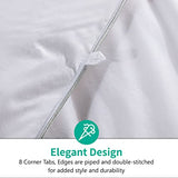 APSMILE Luxury All Season Down Feather Fibers Comforter Full/Queen Size Duvet Insert - 100% Organic Cotton, High Fill Power Medium Warmth, (Ivory White, 90X90) APSMILE