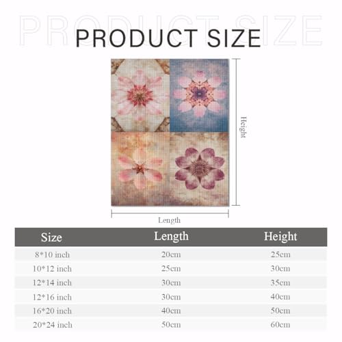 Kaleidoscope Floral pattern-107741 Diamond Painting Kits, DIY 5D Paint for Adults Kids, Full Drill Crystal Diamond Drawing Suitable for Home Wall Decoration Fhuyiks