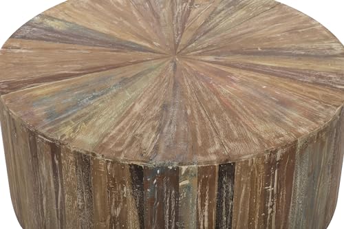 Deco 79 Reclaimed Wood Geometric Handmade Living Room Coffee, Center Table 38" x 38" x 16", Brown Deco 79