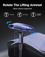 AutoFull Gaming Chair, Racing Style Gaming Chair with Ergonomic Lumbar Support,Adjustable High Back PU Leather PC Chair with Footrest,Black AutoFull