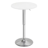 CLATINA Round Bar Pub Table, 26"-36" Height Adjustable Bistro Tables with Metal Base, 360° Swivel High Top Cocktail Table for Home Kitchen Party Drink Restaurant Wedding Cafe Office Reception, White CLATINA