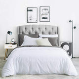SUSYBAO White Duvet Cover Twin 100% Cotton 2 Pcs Set 1 Single Duvet Cover with Zipper Ties 1 Pillow Sham Soft Hotel Collection Bedding Set SUSYBAO