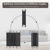 4 Panel Room Divider 6FT Steel Frame Screen Folding Privacy Divider Freestanding Partition for Home Office Bedroom, Black FDW