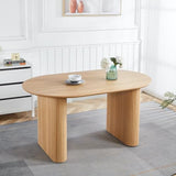 WILLIAMSPACE 90.55" Wood Extendable Dining Table for 6 to 10, Modern Oval Kitchen Table with Wooden Legs, Mid Century Large Dining Room Table, Easy to Assemble (59.15"-74.8"-90.55", Oak) WILLIAMSPACE