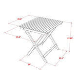 East West Furniture SEHD3CANA Selma 3 Piece Patio Bistro Set Contains a Square Outdoor Acacia Wood Coffee Table and 2 Folding Arm Chairs, 26x26 Inch, Natural Oil East West Furniture