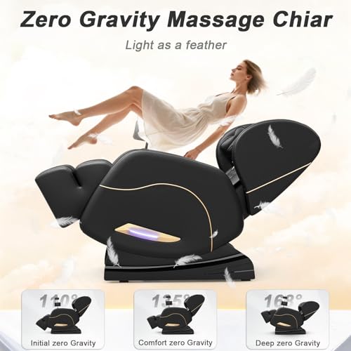 Megashock SL Track 2026 Massage Chair Full Body, Zero Gravity Massage Chair with Back Heat, 12 Fixed Rollers, Foot Massage, Airbag Massage and Bluetooth Speaker for Home and Office
