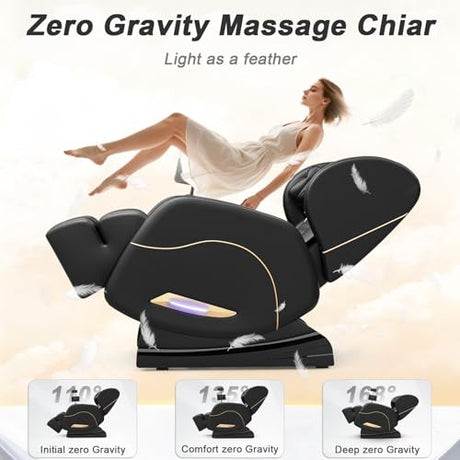 Megashock SL Track 2026 Massage Chair Full Body, Zero Gravity Massage Chair with Back Heat, 12 Fixed Rollers, Foot Massage, Airbag Massage and Bluetooth Speaker for Home and Office Megashock