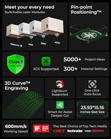 xTool S1 Laser Engraver, 20w Enclosed Diode Laser Cutter and Laser Engraving Machine White with Smart Air Assist and Honeycomb for Cutting on Wood, Acrylic, Metal, Jewelry, Leather xTool