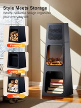 Uthfy 47IN Electric Fireplace Heater for Indoor Use, Fake Corner Electric Fireplace with 2 Modes,3D Flame Effect, Overheat Protection, Large Room Space Heater for Bedroom, Livingroom, Office, Garage Uthfy