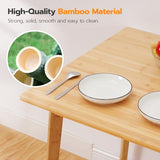 HOOBRO Bamboo Dining Table, Square Dining Table for 2, 27.6" Kitchen Table for Small Space, Writing Table, Easy to Assemble, for Dining Room, Living Room, Office, Kitchen, Apartment, Natural YL70CZ01 HOOBRO