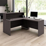 Bush Business Furniture Office 500 72W L Shaped Executive Desk with Drawers in Modern Hickory Bush Furniture