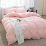 SheRest Pink Duvet Cover Twin Size - Soft Brushed Microfiber, 1 Duvet Cover 68x90 Inches with Zipper Closure 8 Ties & 1 Pillow Sham, Breathable Bedding Set for All Season (No Comforter) SheRest