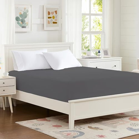 Hotella 100% Microfiber Twin Size Fitted Sheet Only, Ultra Soft Hotel Quality 14" Deep Pocket, Twin XL Bed Sheet Matress Protector for Dormitory, Machine Washable and Non-Fade, 39x75 inches, Dark Gray Hotella