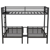 Twin Size Bunk Bed, Metal Triple Bed, Twin XL Bunk Beds for 3, Detachable Triple Bunk Bed for Kids & Teens, Black Bellemave