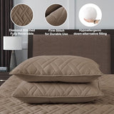 HORIMOTE HOME Quilt Set Queen Size Pine Bark, Classic Geometric Diamond Stitched Pattern, Ultra Soft Microfiber Lightweight Bedding Bedspread Coverlet for All Season with 1 Quilt 2 Pillow Shams HORIMOTE HOME